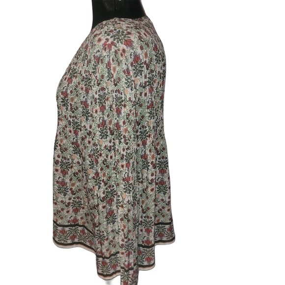 Max Studio Floral Print Bell Sleeve Blouse M - Picture 5 of 8